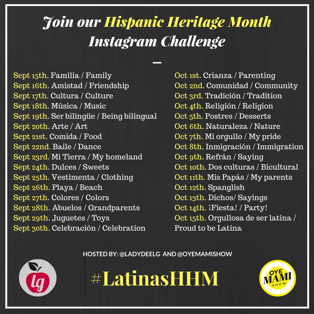 #LatinasHHM Hispanic Heritage Month Instagram Challenge