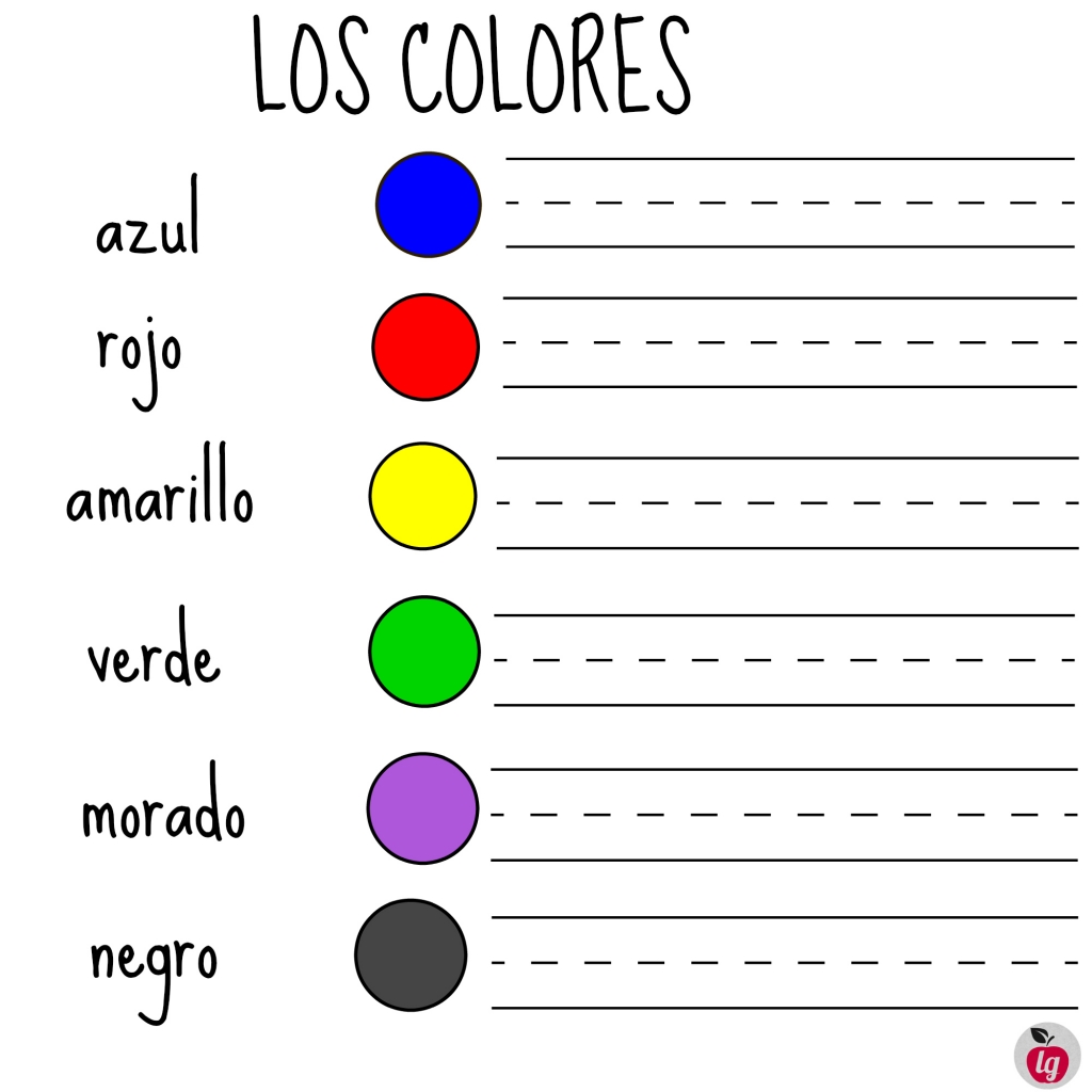 Free printables to practice colors in Spanish