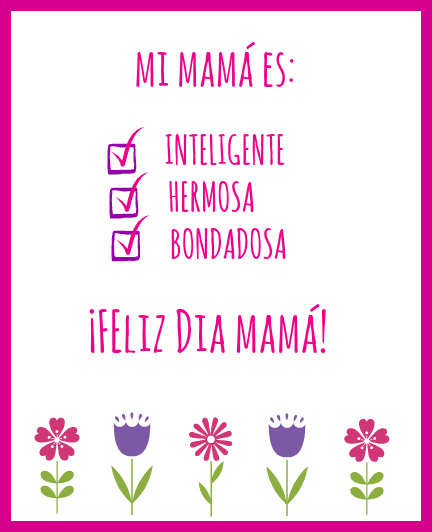 Free Printable Mother's Day Cards in Spanish